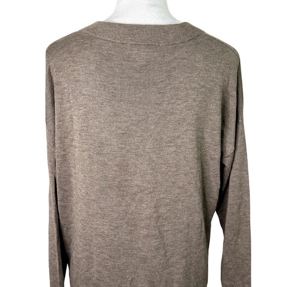 Treasure & Bond Sweater Cashmere Blend Lightweight V Neckline Brown Medium NWOT - Picture 6 of 9